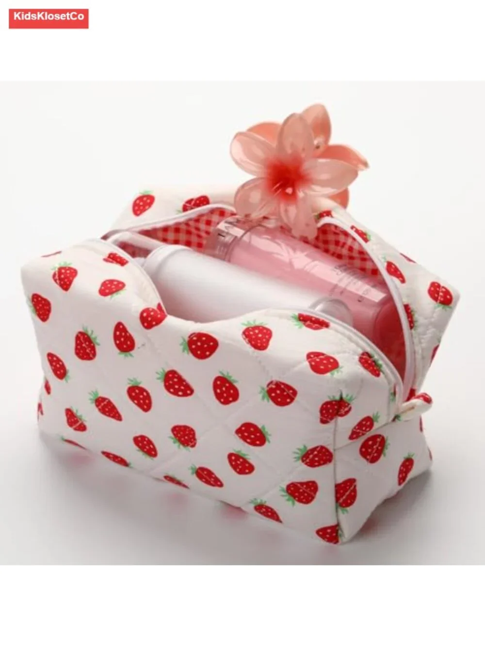 Quilted Cotton Floral Makeup Bag Cosmetic Organizer Pouch